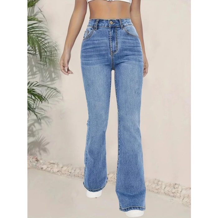 MDB Kadın Yüksek Bel İspanyol Paça Kot Pantolon