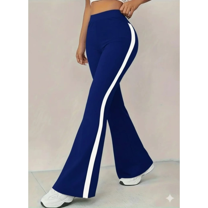 MDB Kadın Yüksek Bel İspanyol Paçalı Yanlardan şerit Detaylı Dalgıç Tayt Pantolon