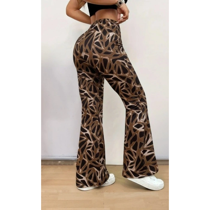 MDB Kadın Yüksek Bel Kamuflaj Desenli Dalgıç Tayt