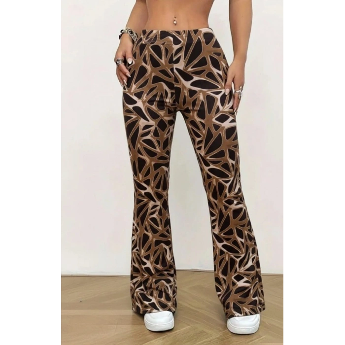 MDB Kadın Yüksek Bel Kamuflaj Desenli Dalgıç Tayt