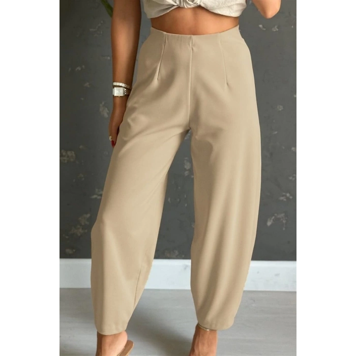 MDB Kadın Yüksek Bel Krep Pantolon