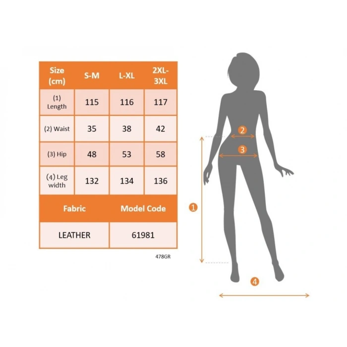 MDB Kadın Yüksek Bel Uzun Yırtmaçlı Deri Etek