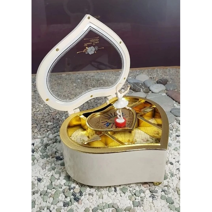 MDB Kalp Şeklinde Balerin Müzik Kutusu