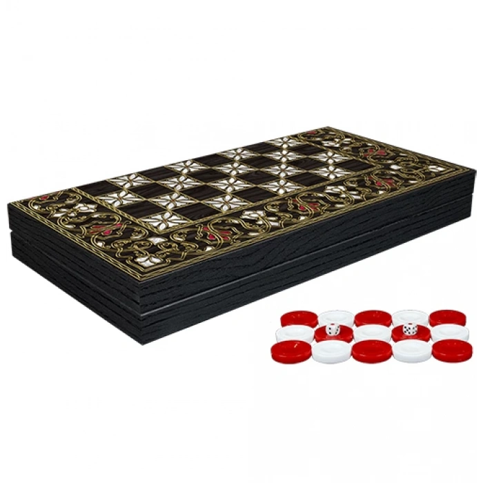 MDB Klasik Sedef İşlemeli Tavla Model 2