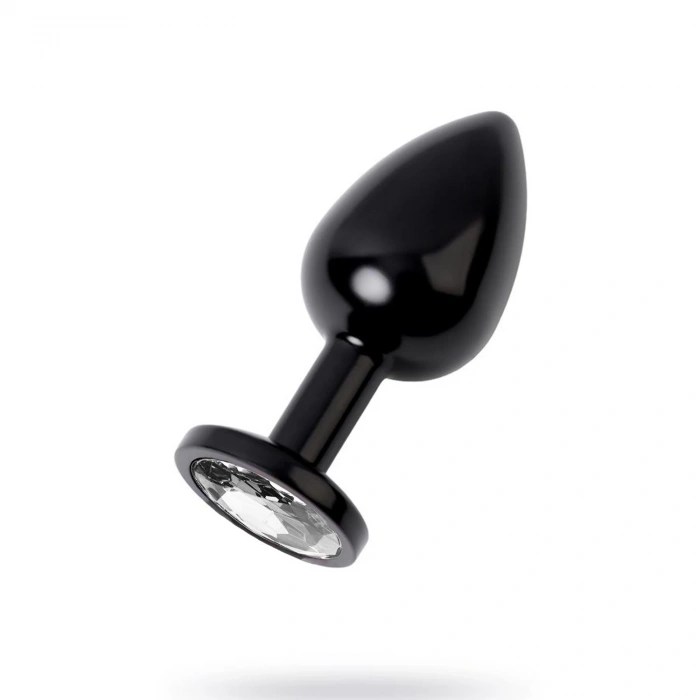 MDB Metal Clear Taşlı Siyah Anal Plug Küçük Boy