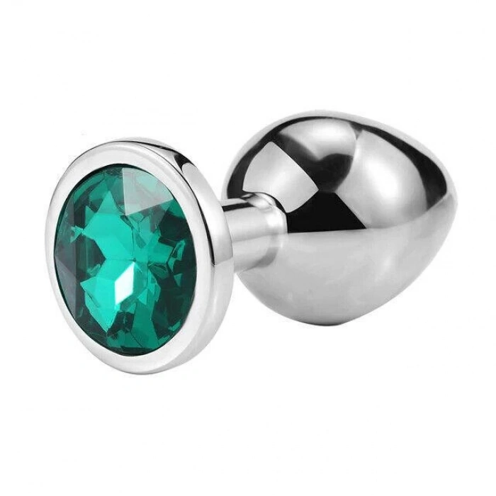MDB Metal Elmas Taşlı Anal Plug Zümrüt Küçük Boy