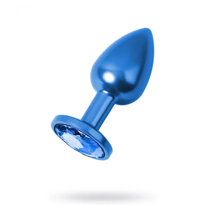 MDB Metal Mavi Taşlı Mavi Anal Plug Orta Boy
