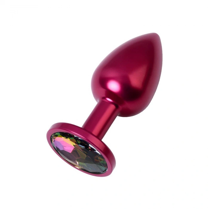 MDB Metal Rainbow Taşlı Kırmızı Anal Plug Orta Boy
