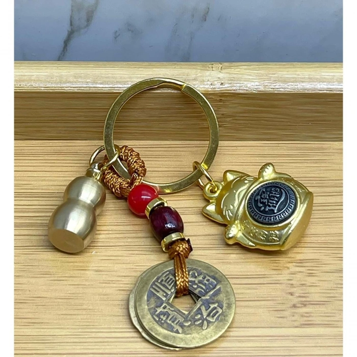 MDB Metal Şans Ve Bereket Kedisi Anahtarlık