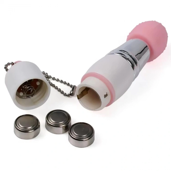 MDB Mini Anahtarlık Vibratör – 3 Başlıklı Kompakt Masaj Cihazı Pembe