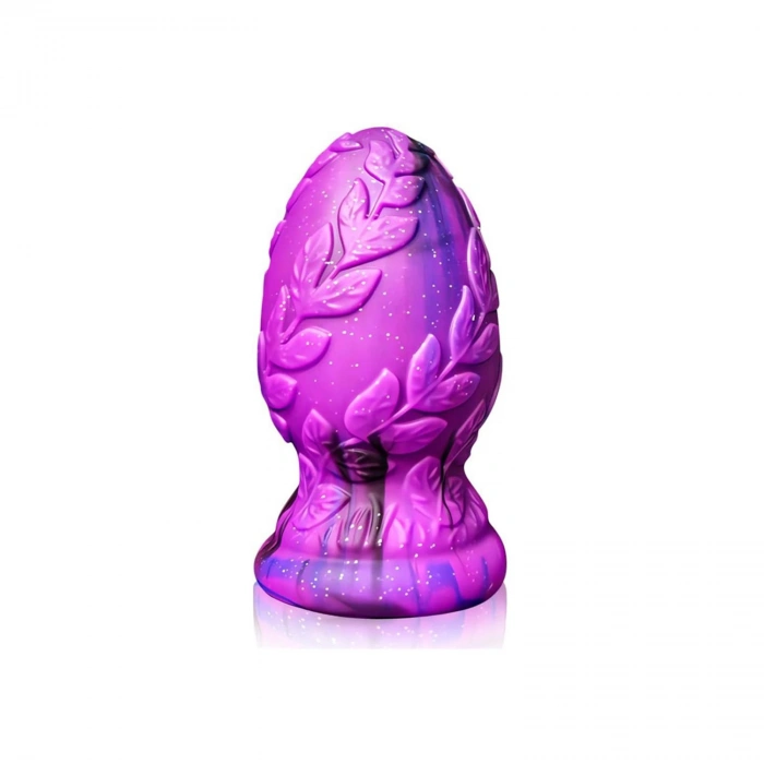 MDB Mor Yaprak Desenli Silikon Anal Plug Orta –  Vakum Tabanlı