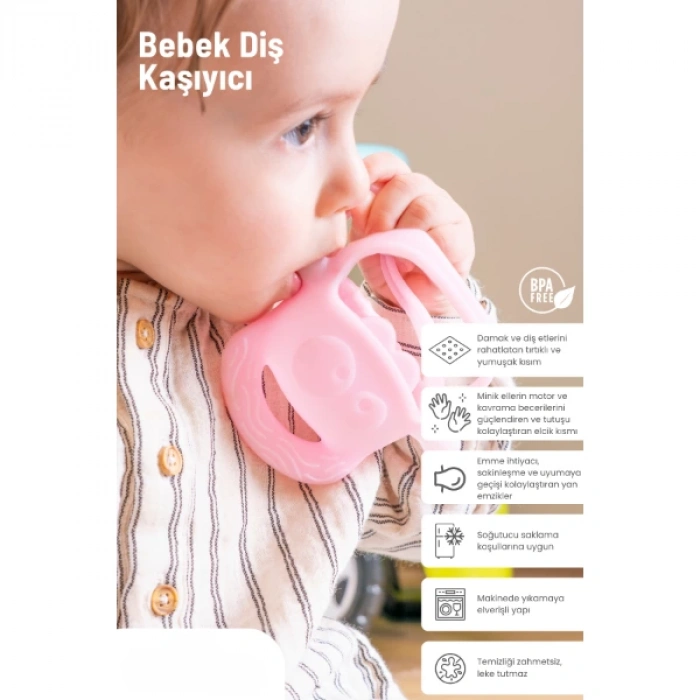 MDB Pembe Bebek Silikon Diş Kaşıyıcı