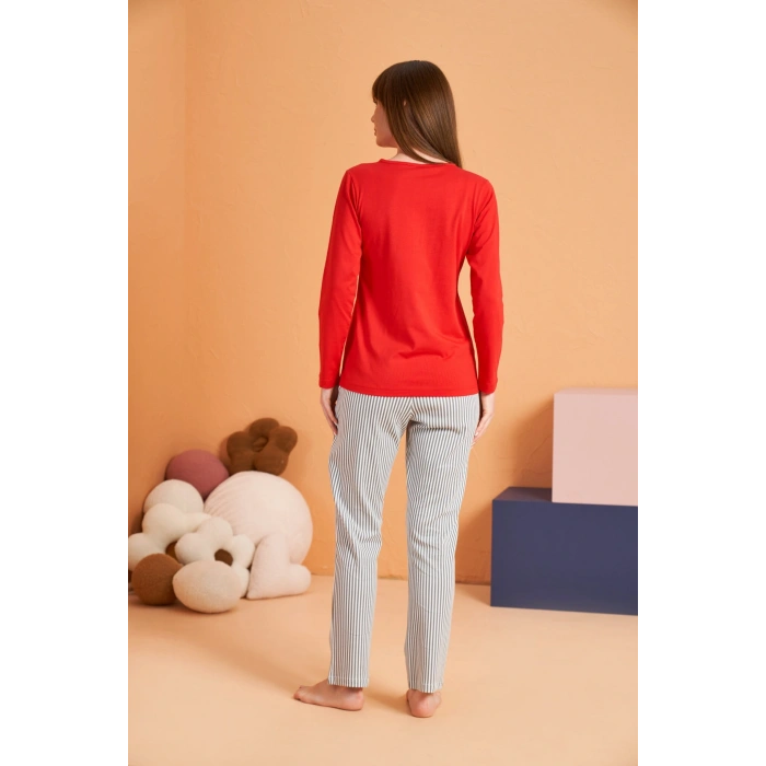 MDB Pjs 28062 Kadın Patlı Pijama Takım