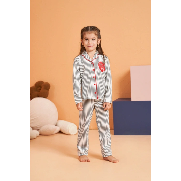 MDB Pjs 28065 Çocuk Düğmeli Pijama Takım