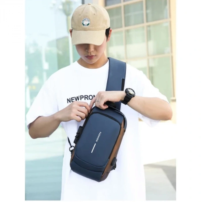 MDB Powerbank Destekli Erkek Ön Göğüs Çantası
