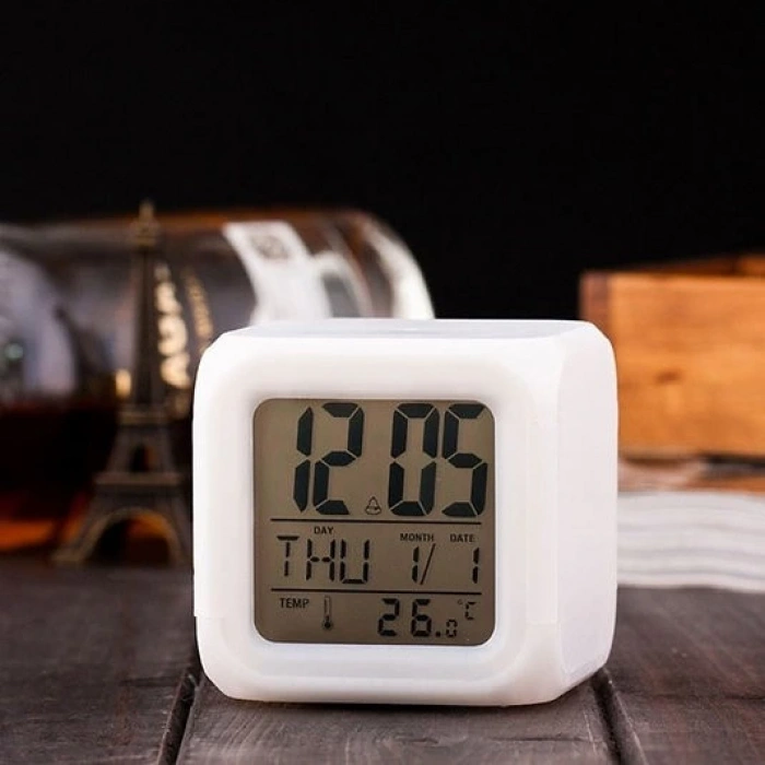 MDB Renk Değiştiren Alarmlı Dijital Küp Saat