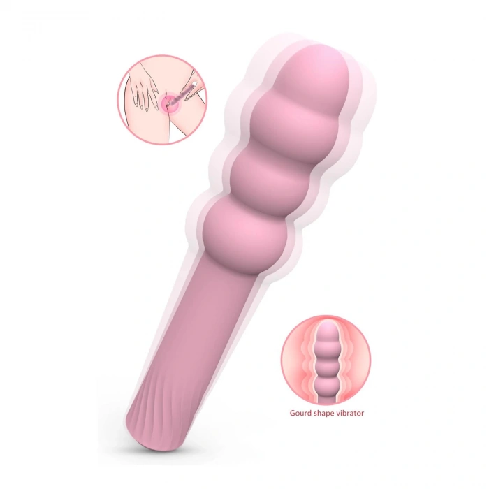 MDB S-Hande East Pear Şarjlı 9 Modlu Gourd Shape Vibratör Pembe