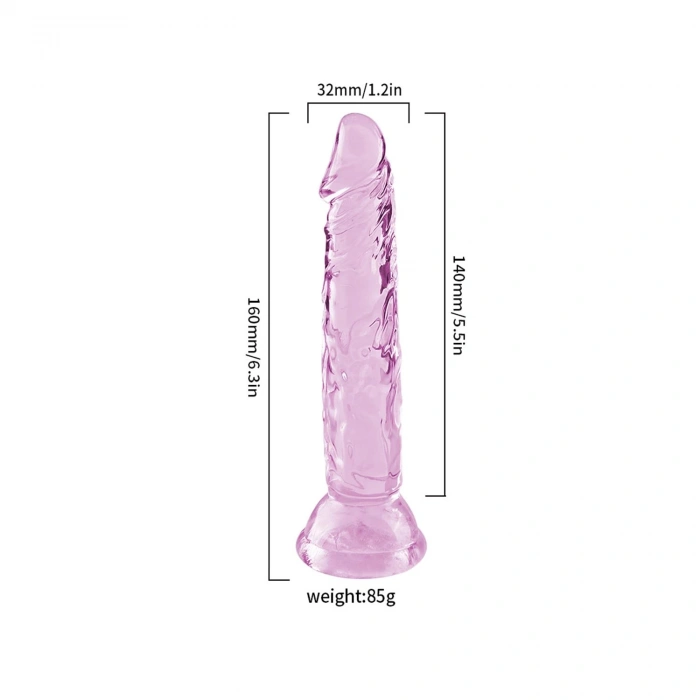 MDB Şeffaf Pembe Silikon Gerçekçi Dildo 14cm