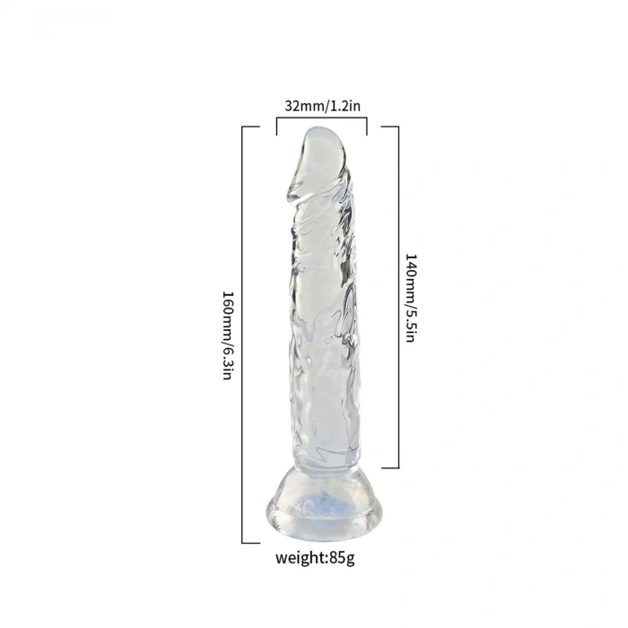 MDB Şeffaf Silikon Gerçekçi Dildo 14cm