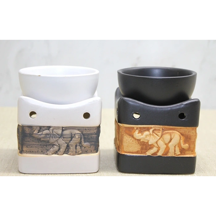 MDB Seramik Fil Kabartmalı Buhurdanlık