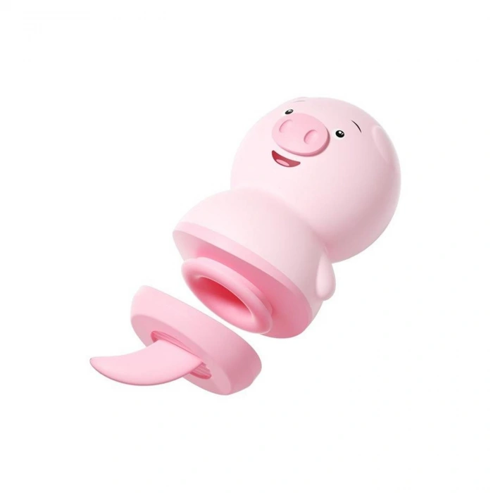 MDB Sevimli Domuz Figür Dil Vibratör Pembe