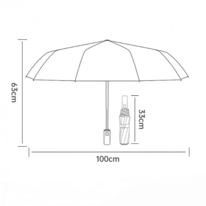 MDB Siyah El Fenerli Şemsiye