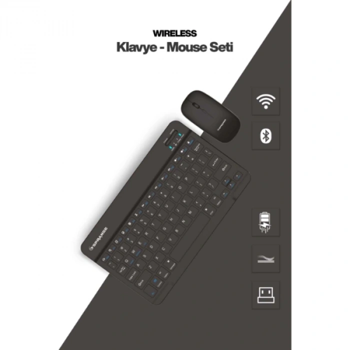 MDB Siyah Kablosuz Klavye Ve Mouse Seti
