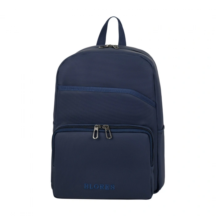 MDB SUNİ DERİ ŞIK TASARIM LAPTOP BÖLMELİ SIRT ÇANTASI MAVİ