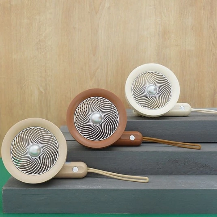 MDB Taşınabilir Mini El Fanı Vantilatör Şarjlı 3 Kademeli Taşıma İpli