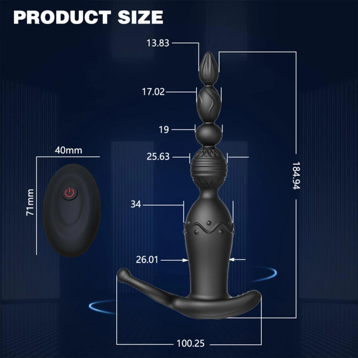 MDB Telefon Kontrollü Anal Vibratör ve Penis Halkası Siyah