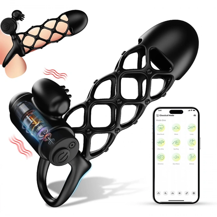 MDB Telefon Kontrollü Titreşimli Penis Kılıfı – Şarjlı