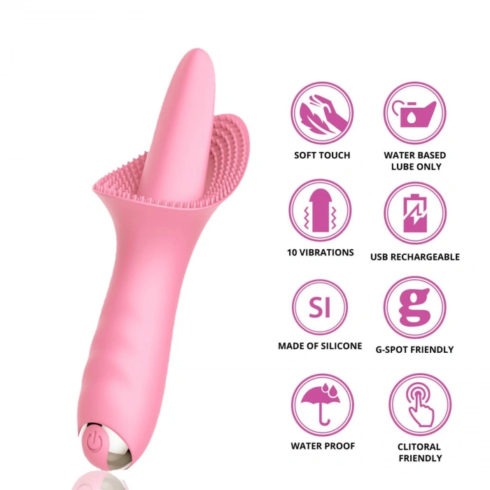 MDB Tırtıklı Dil Vibratör Pembe