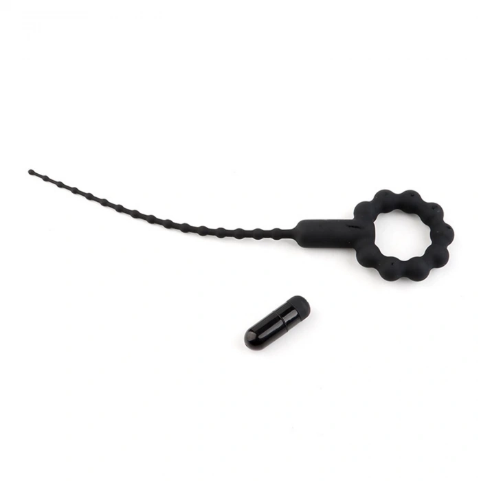 MDB Titreşimli Boğumlu Penis Plug Siyah