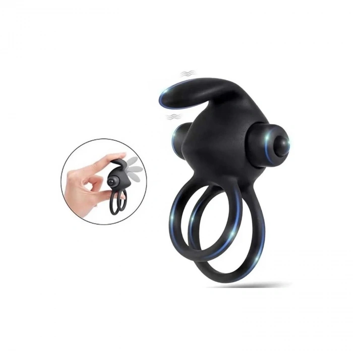MDB Titreşimli Rabbit Penis Halkası Siyah