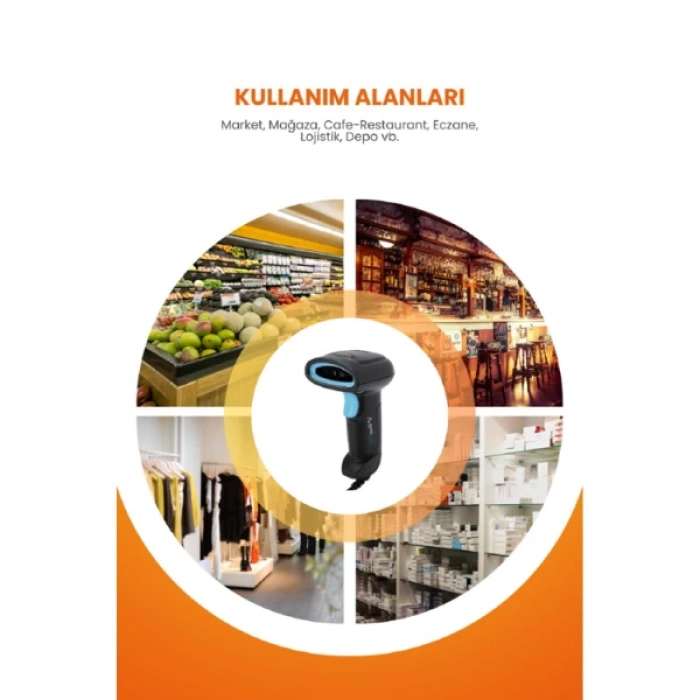 MDB USB Kablolu 1D/2D Barkod & Karekod Okuyucu
