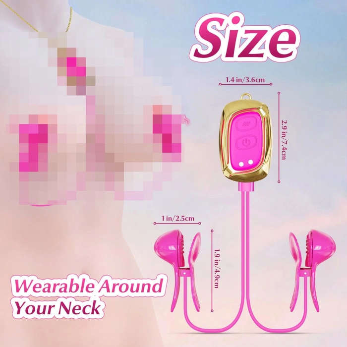 MDB Uzaktan Kumandalı Çift Başlıklı Titreşimli Göğüs Ucu Klips – Şarjlı