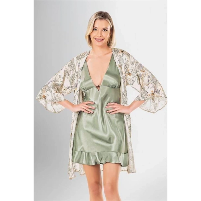 MDB MdbShop 2 li Kısa Sabahlık Takımı Desenli