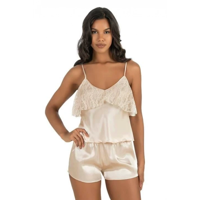 MDB MdbShop Fildişi Saten Şort Takımı 9214