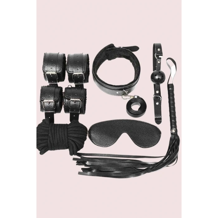 MDB MdbShop Kol Bacak İp Maske Kelepce Ağız Topu Kople Deri Set