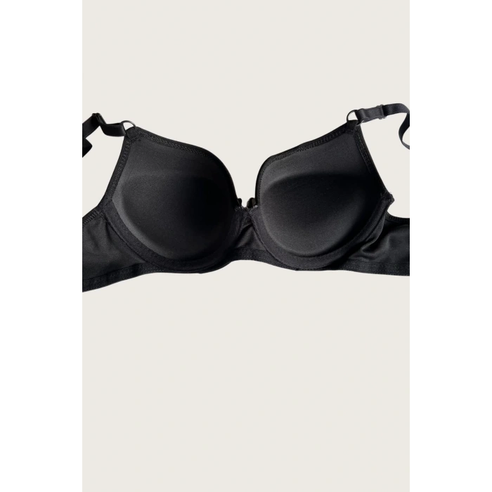 MDB MdbShop Siyah-Beyaz-Kırmızı-Ten 4lü Dolgulu Push Up Micro Balenli Günlük Tek Destekli Sütyen