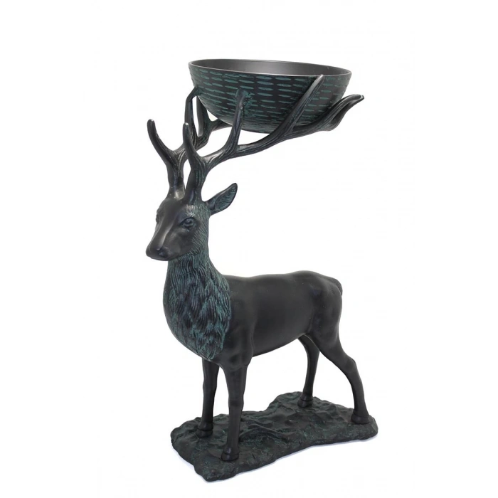 Metal Geyikli Kase 55 Cm Dekoratif Hediyelik