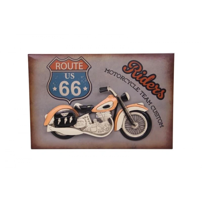 Motorsiklet Tablo Pano Vintage Dekoratif Ev Ofis Hediyelik