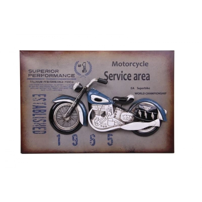 Motorsiklet Tablo Pano Vintage Dekoratif Ev Ofis Hediyelik