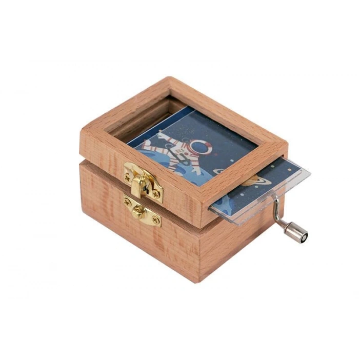 Müzik Kutusu Camlı Uzay Dekoratif Hediyelik