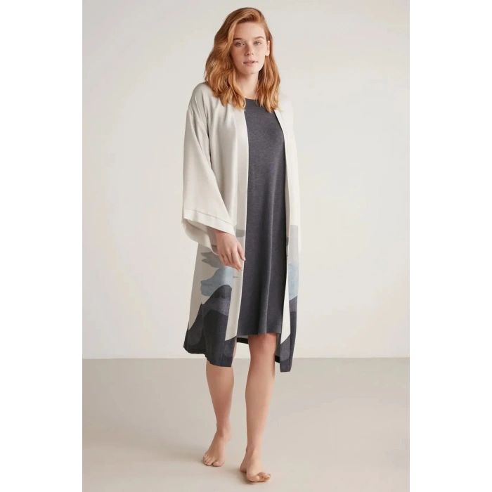 MDB Nautıca W605 Kadın Kısa Gecelik ve Sabahlık Takımı