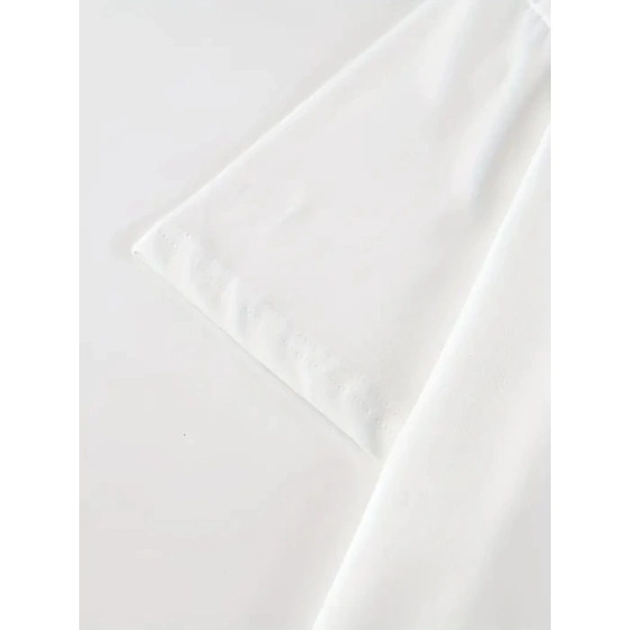 MDB New York Baskılı Oversize Bisiklet Yaka Tshirt  Beyaz