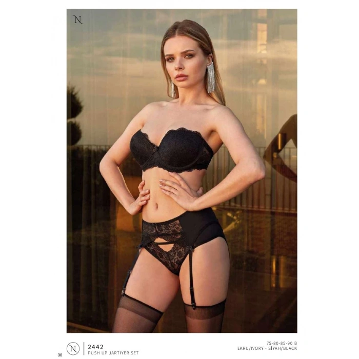 MDB Nurteks 2442 Bayan Straplez Jartiyer Takım