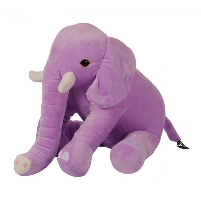 Oturan Dişli Fil 50 cm Lila Pelüş Çocuk Oyuncak