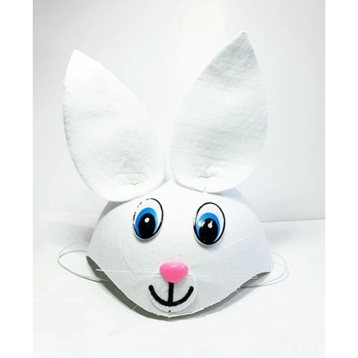 Parti Aksesuar Beyaz Renk Kulaklı Tavşan Şapkası Hayvan Şapkası