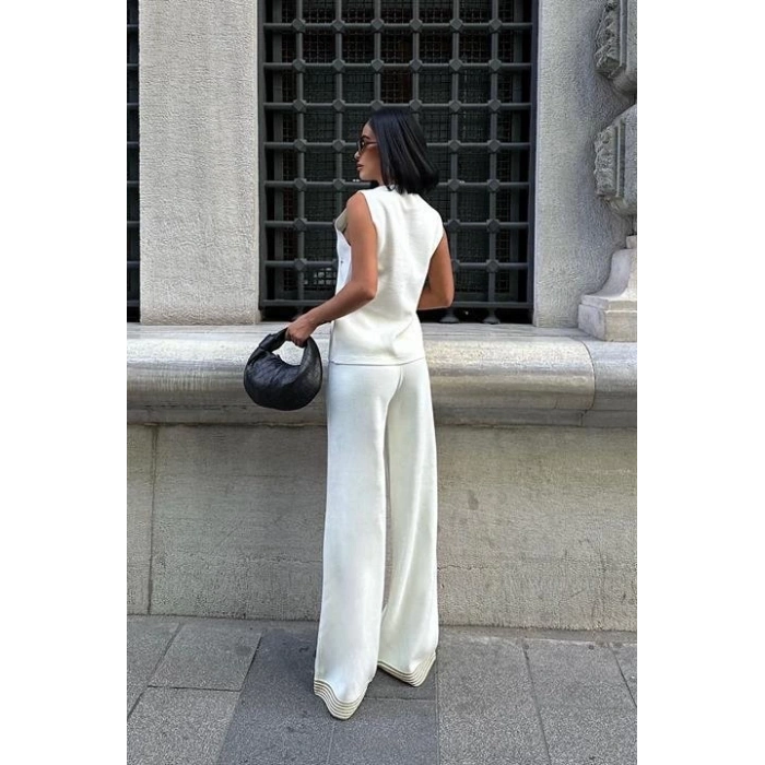 MDB Paulo Gold Düğmeli Yelek Pantolon Takım 9976